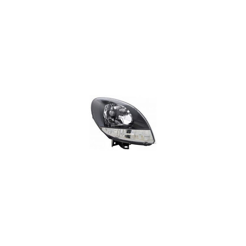 Phare avant droit H4 noir Renault Kangoo 1 phase 2 2003-2008 - Europhare