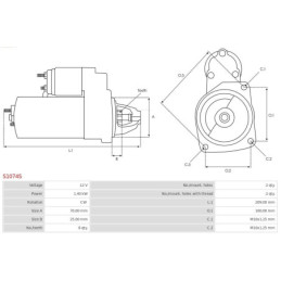 Démarreur 12 V 1.4 kW  pour KIA Sorento I 3.3 V6 4WD