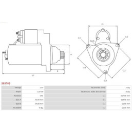 Démarreur 1.20 kW pour Honda Accord V Prelude IV Rover 600 CE CF