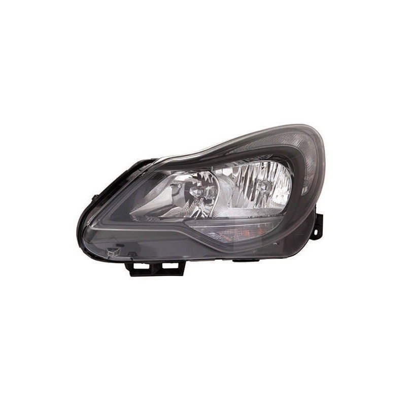 Phare avant gauche H1/H7 noir Opel Corsa D phase 2 2011-2014 - Europhare