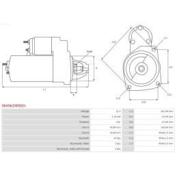 Démarreur 1.10 kW  pour Ford Fiesta V Focus JH JD DAW DBW RB