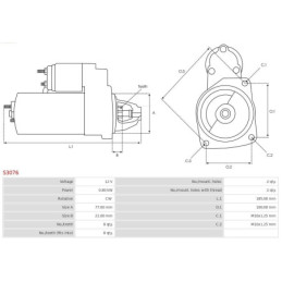 Démarreur 12 V 0.8 kW pour Hyundai i30 1.4 1.6 Elantra Stufenheck KIA Venga