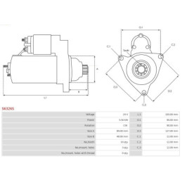 Démarreur 24 V 5.5 kW S6326S