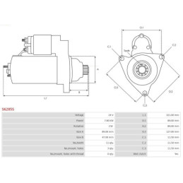 Démarreur 24 V 7.8 kW S6285S