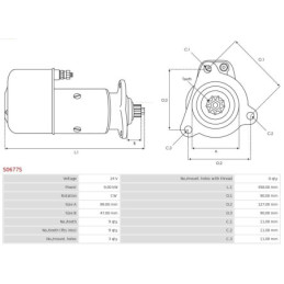 Démarreur 24 V 9 kW S0677S