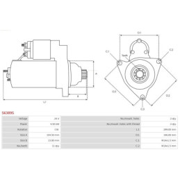 Démarreur 24 V 4.5 kW S6389S