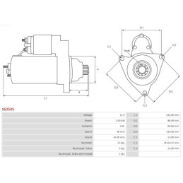 Démarreur pour Ford Fiesta III 1.3 Focus II 1.8 Flexifuel