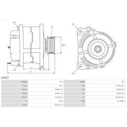 Alternateur pour FIAT PUNTO (176) PALIO (178BX) 7.8 14 17 47 46420963