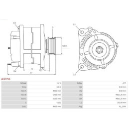 Alternateur pour Volkswagen Eos (1F7, 1F8) CRAFTER 30-50 (2E) 03L903024A