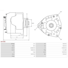 Alternateur pour Volkswagen GOLF I Cabriolet (155) GOLF I (17) 035903015B