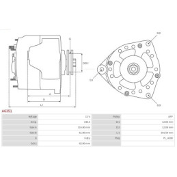 Alternateur pour FIAT Sedici (FY) pour SUZUKI SX4 (EY, GY) 3140057L00