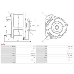 Alternateur pour SEAT IBIZA I (021A) 4.5 6.3 9 10 30 X039532430