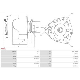 Alternateur pour Volkswagen GOLF II (19E, 1G1) GOLF I Cabriolet (155) 034903015C