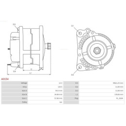 Alternateur pour OPEL ZAFIRA B (A05) Corsa C Break (X01) 13125229