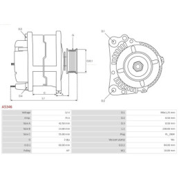 Alternateur pour MITSUBISHI L 300 III Bus (P0W, P1W, P2W) 4.9 A003T04999