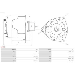 Alternateur pour MERCEDES-BENZ VARIO MK 0091549902