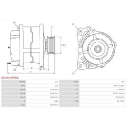 Alternateur pour TOYOTA COROLLA (ZZE12, NDE12, ZDE12) 2706022060