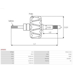 Alternateur pour MERCEDES-BENZ Classe A (W176) 0009063822