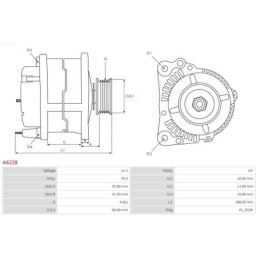 Alternateur pour FIAT PANDA (169) PUNTO (188) PUNTO (176) 46231693