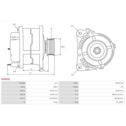 Alternateur pour MAZDA MPV II (LW) 5 7.9 21.8 8 23 A003TB0991