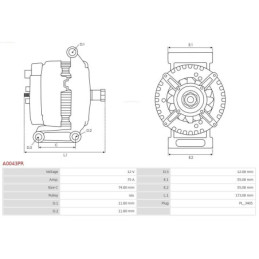 Alternateur pour FORD TRANSIT (FA ) 1516508R