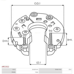 Pont de diodes alternateur 25A pour CHEVROLET Beretta GTZ 9L6776