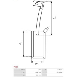 2x Balais alternateur Charbon De Démarreur PX60 pour Volkswagen PASSAT (3B3) 4.4 PX60