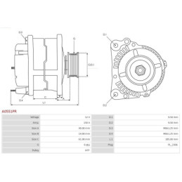 Alternateur pour AUDI Q5 (8RB) A4 Avant (8K5, B8) 03L903017