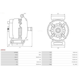 Alternateur pour MERCEDES-BENZ VITO (638) 5 6 0101546302