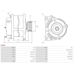 Alternateur pour HYUNDAI GETZ (TB) pour KIA SPORTAGE (SL) 7.8 3730022650