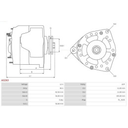 Alternateur pour MERCEDES-BENZ CLK (C208) VARIO Bus 0091543302