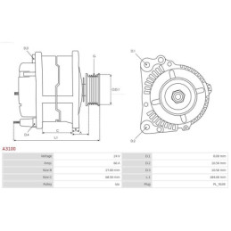 Alternateur pour RENAULT TRUCKS C G KERAX MAGNUM MAGNUM MAJOR 5001014166