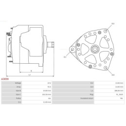 Alternateur pour VOLVO B12 FH12 FH16 FH16 II FL10 FL12 5 10 1096757