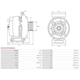 Alternateur pour SCANIA IRIZAR PB 01888010