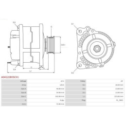 Alternateur pour VOLVO FH FH16 FH16 II FM FM II FMX 20741686